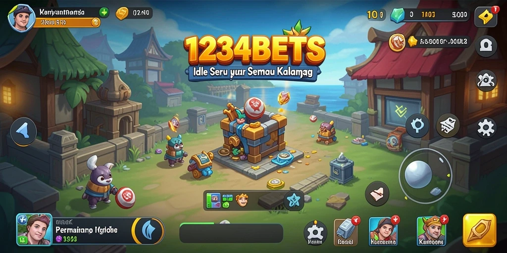 Tangkapan layar gameplay 1234BETS dengan karakter yang aktif.