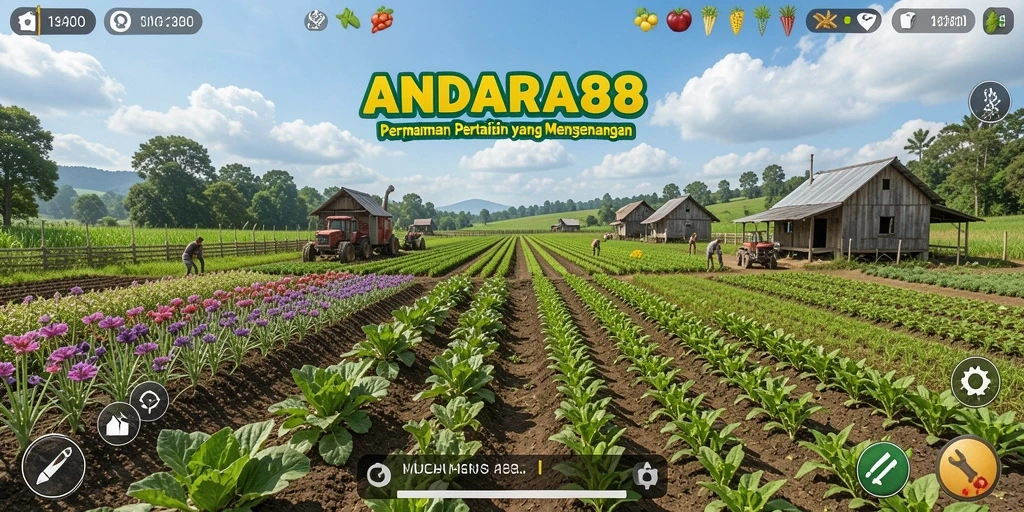 Tampilan gameplay ANDARA88 yang menarik dengan aktivitas bertani.