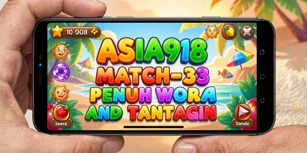 Screenshot gameplay ASIA918 yang menampilkan kombinasi berlian berwarna.