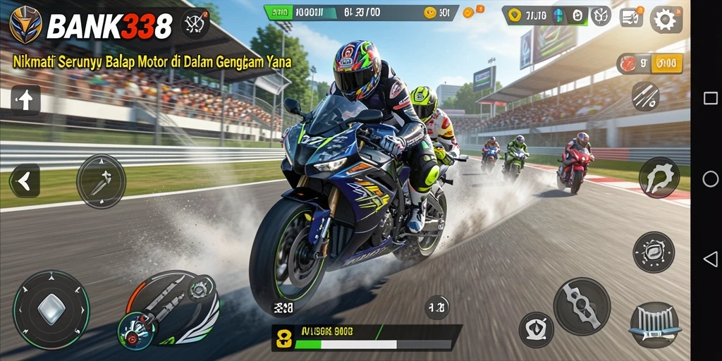 Gameplay seru dengan balapan motor yang menegangkan.