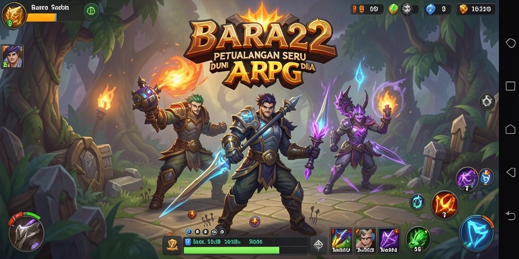 Screenshot BARA22 menampilkan aksi pertempuran seru dalam game ARPG.