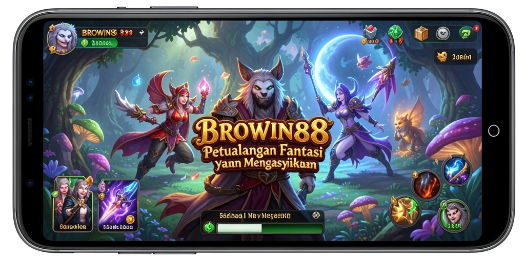 Tangkapan layar BROWIN88 menampilkan pertempuran seru dalam dunia fantasi.