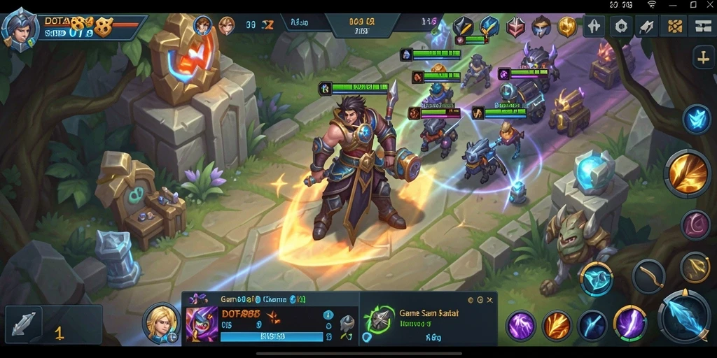 Tampilan menarik gameplay DOTA88 yang penuh warna.