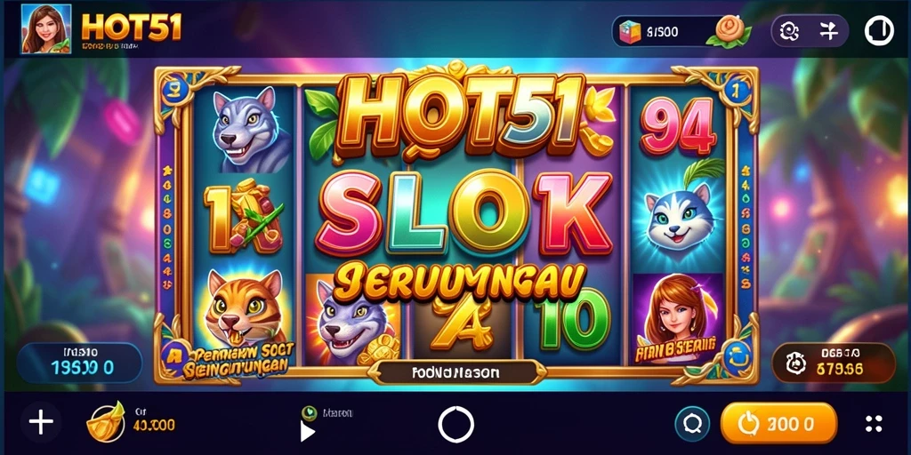 Screenshot gameplay menarik dari HOT51 yang menunjukkan berbagai fitur Slot.