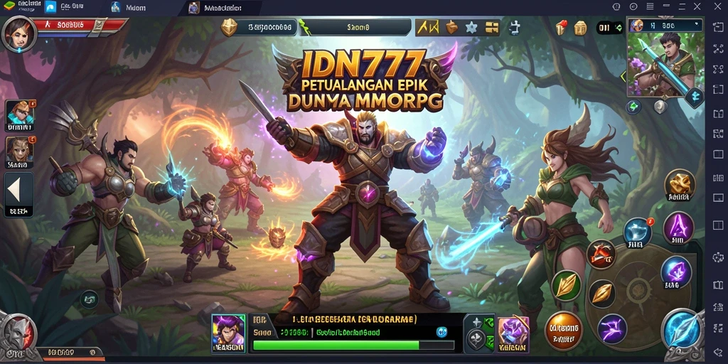 Screenshot gameplay IDN777 yang menunjukkan pertarungan epik antara para pemain.