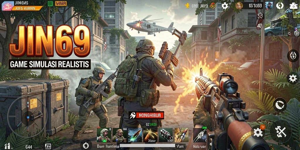 Tangkapan layar gameplay JIN69 menampilkan simulasi penuh warna dan interaktif.