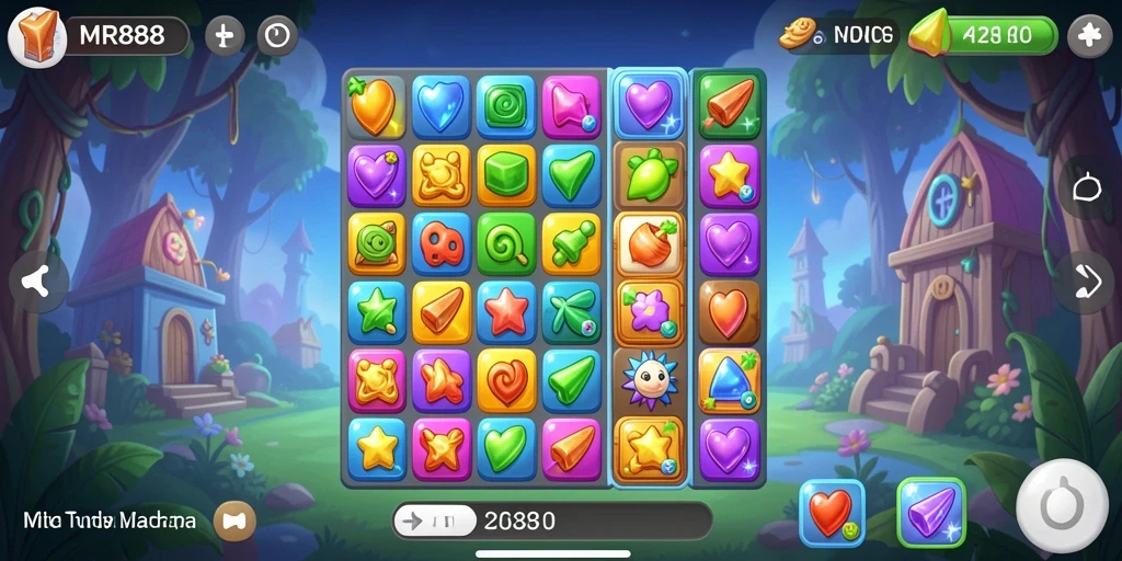Screenshot gameplay MR888 yang menampilkan momen seru mencocokkan blok.