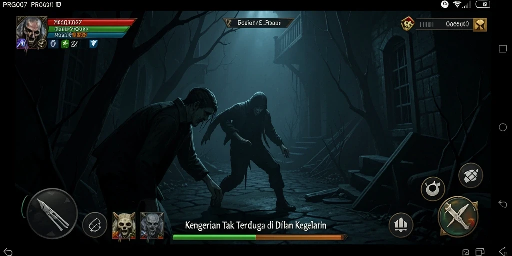 Tampilan gameplay PRG007 dengan suasana menakutkan dan menegangkan.
