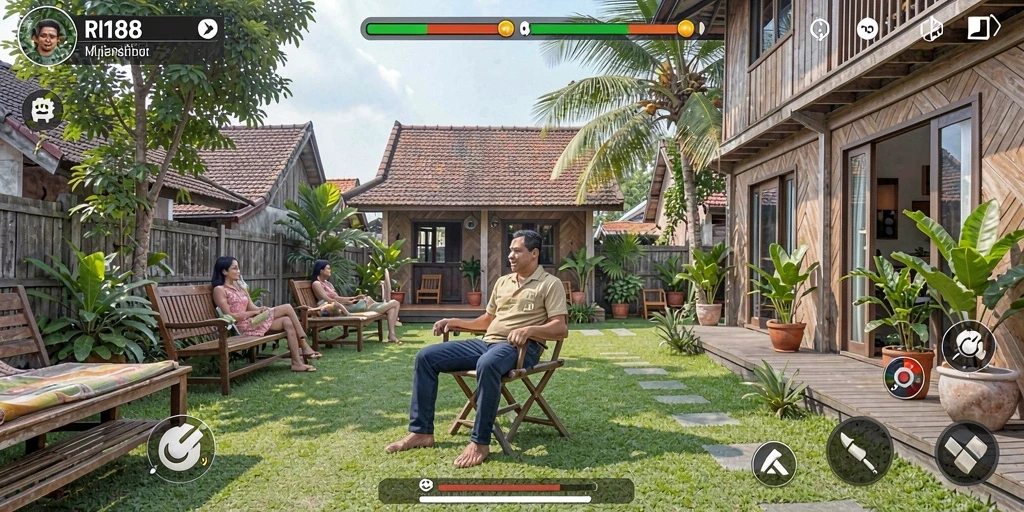 Screenshot utama RI188 menampilkan gameplay yang santai dan menyenangkan.