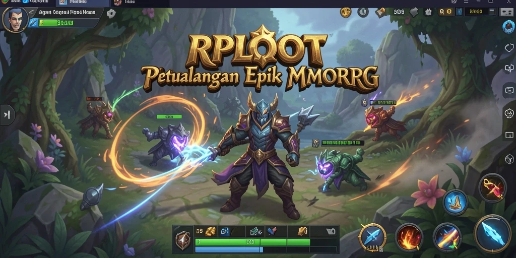 Screenshot gameplay RPLOOT yang menggambarkan aksi seru dalam pertarungan.