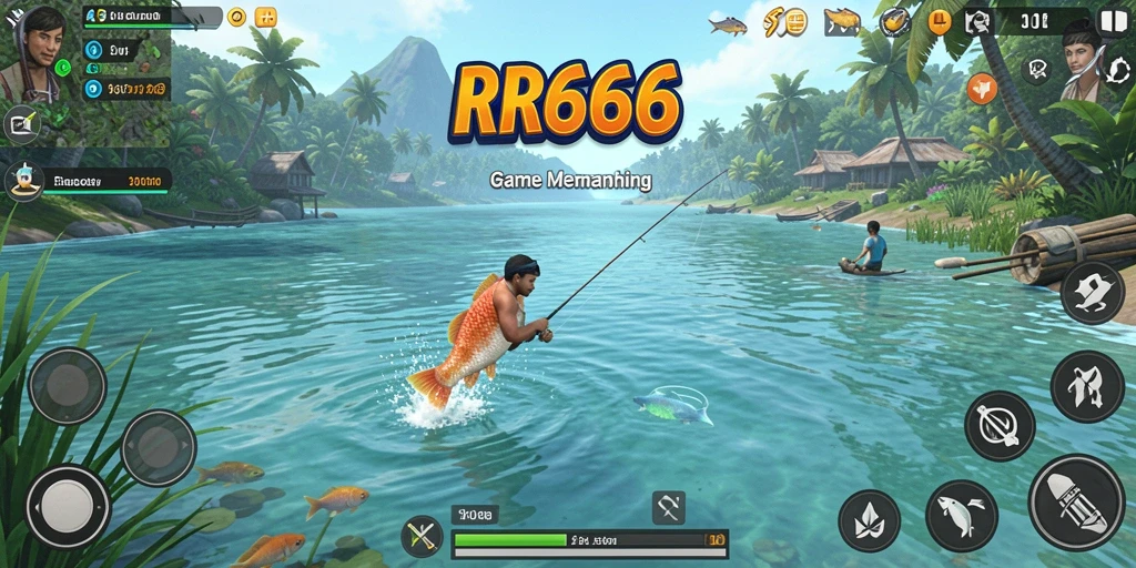 Tampilan gameplay nyata dari pengalaman memancing yang seru.