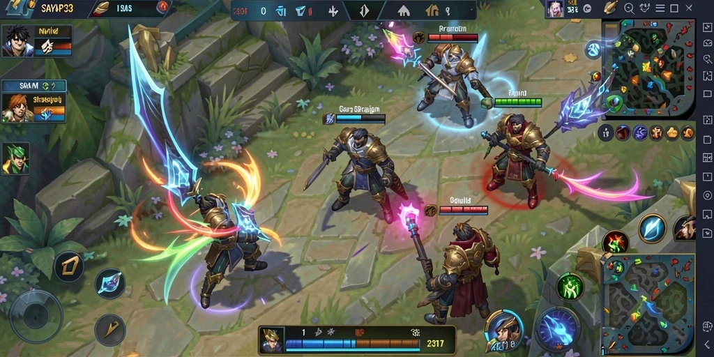Tampilan gameplay mendebarkan dalam <strong>SAYAP33</strong> dengan tim yang bertempur.