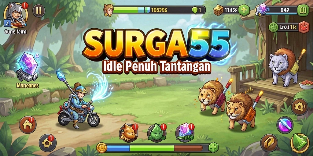 Tampilan gameplay menarik dari SURGA55 yang menunjukkan kemajuan dalam mode Idle.