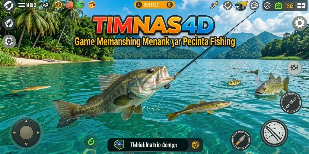 Tampilan gameplay TIMNAS4D yang mendebarkan saat memancing ikan besar.